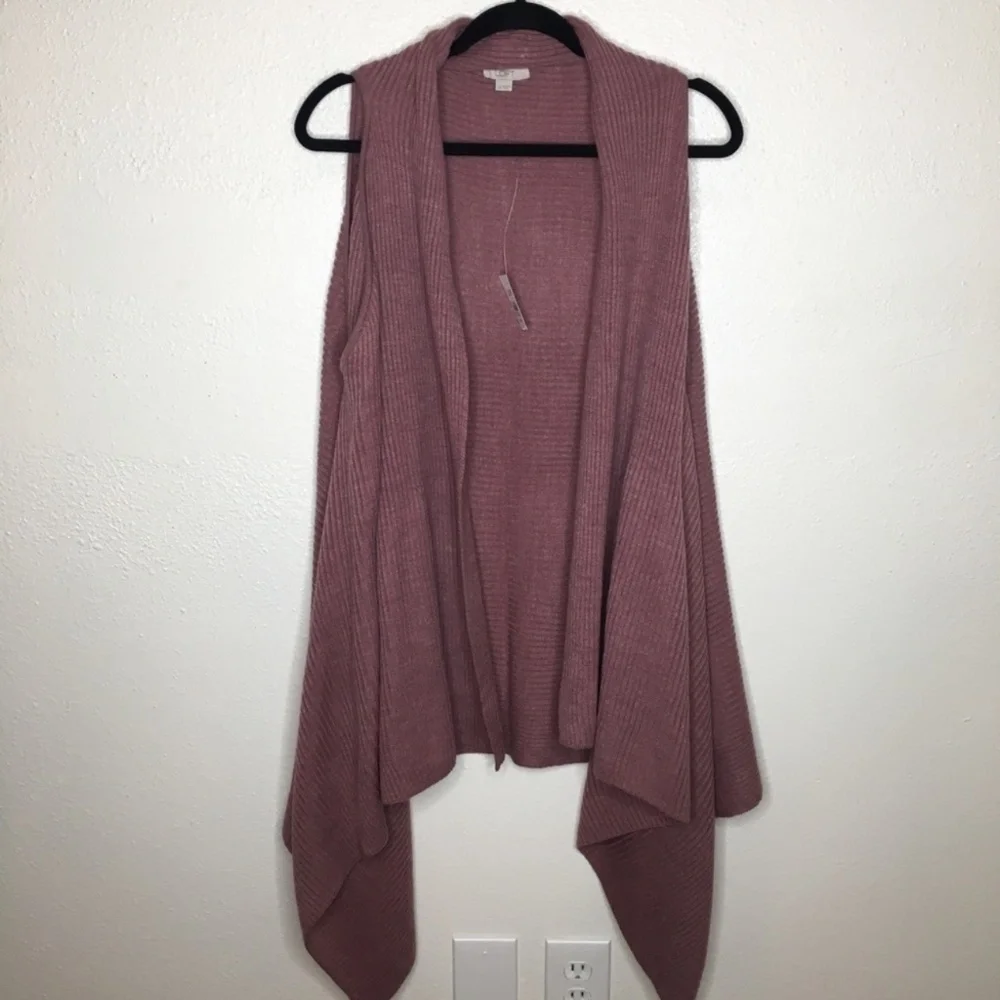 NEW LOFT Ribbed Cardigan Vest One Size